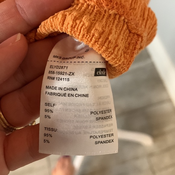 [elodie] Orange Crinkle Mini Dress - Size Small NWT - Picture 5 of 5
